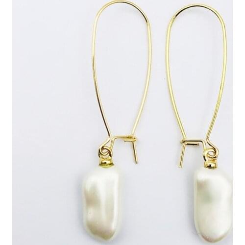 FYSL Light Yellow Gold Color Irregular Shape Pearls Dangle Earrings for Women Modern Accessories