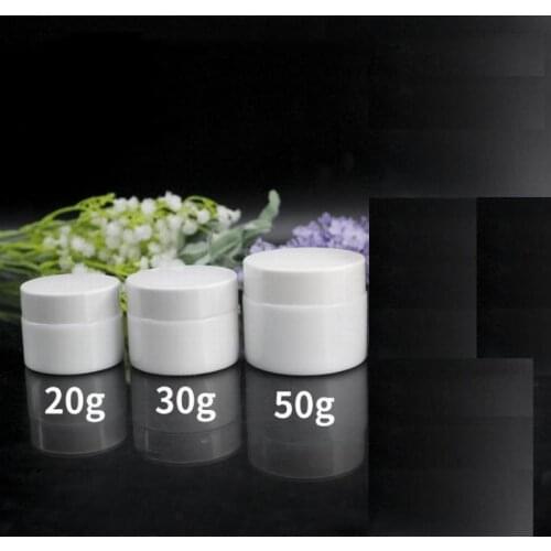 300pcs 20g 30g 50g Glass Jar White Porcelain Cosmetic Jars with Inner PP liner Cover for Lip Balm Face Cream hite Porcelain Jars
