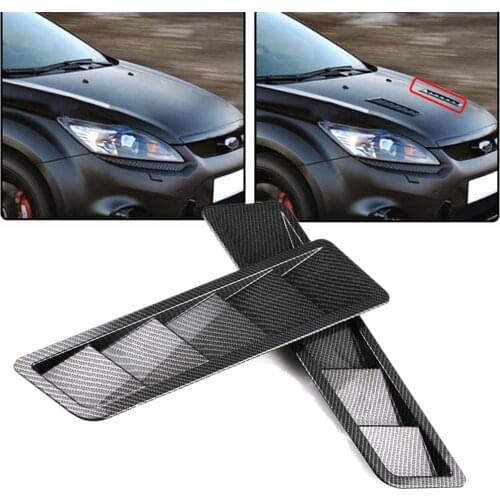 Universal Car Air intake Scoop Bonnet Hood Vent Louver Panel Trim Black ABS 2pcs Refit Auto Accessories