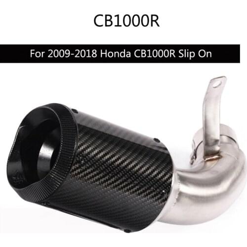 For Honda CB1000R 2009-2018 Motorcycle Exhaust Pipe 51 mm Carbon Fiber Exhaust Tail Pipe Mid Middle Link Pipe Slip On Modified