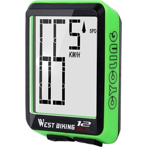 WEST BIKING Wireless Bicycle Computer Large Digital Bike Computer Odometer Speedometer Bike Thermometer Waterproof LCD Backlight