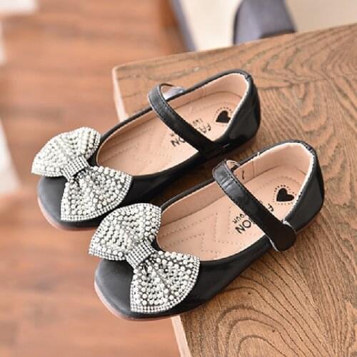 Pearl Sneakers Shoes Girl Kids Ballet Flats PU Leather Mary Jane Shoes Princess Bow-knot Spring Children Shoes For Teenagers