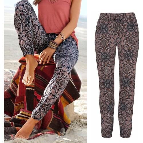 Women High Waist Pant Printing Easy Trousers Long Pants Boho Beach Pockets Pants Travel Outdoor Daily Fashion Pants Dropshipping