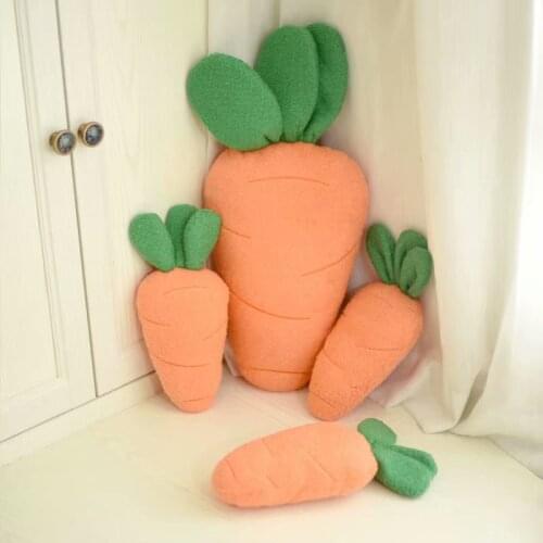 1pc cartoon 38cm 58cm lovely carrots plush sofa hold pillow vehicle waist cushion stuffed toy girl boy creative gift