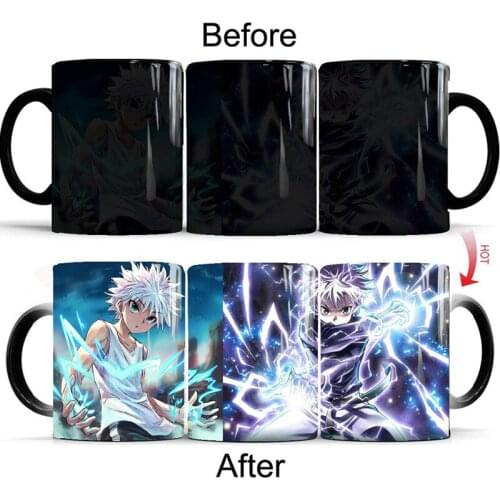 1Pcs New 350mL Hunter X Hunter Heat Temperature Sensitive Magic Mug Color Changing Cartoon Anime Coffee Milk Tea Cups Best Gifts