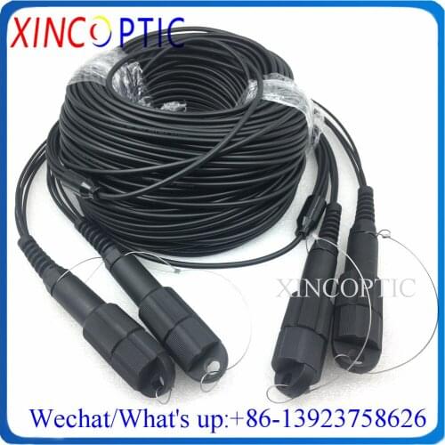 40M 8C,SM,9/125,G657A,4.8mm,8Core PDLCUPC-LC/SC/FC/STUPC LSZH/TPU 8Fiber Armored Fiber Optic Patch Cord CPRI PDLC Black Jumper