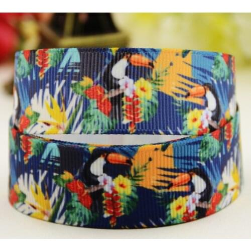 22mm 25mm 38mm 75mm Bird Cartoon printed Grosgrain Ribbon party decoration 10 Yards X-02856