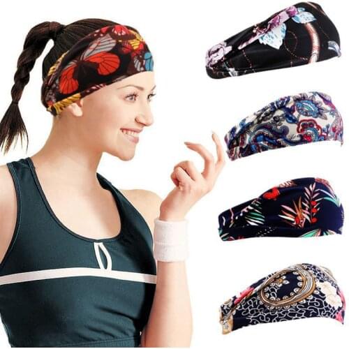 Bohemia Wide Stretch Hair Bands Women Vintage Headbands Headpiece Turban Headwear Girls Printed Bandage Bandanas Sport HairBands