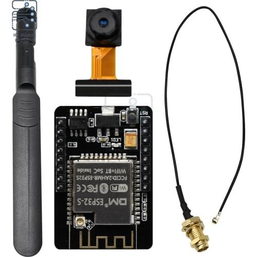 ESP32-CAM 5V Bluetooth WiFi Module ESP32 serial to WiFi ESP32 Development Board with OV2640 Camera Module + IPEX to RP-SMA Cable