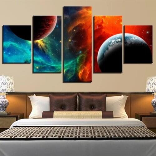 Full Square Drill 5D DIY Diamond Painting Planet wall sticker 3D Embroidery Cross Stitch Mosaic Out Space Home Decor 5pcs/set