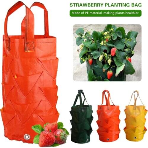 Strawberry Planting Growing Bag 3 Gallons Multi-Mouth Container Bags Grow Planter Pouch Root Bonsai Plant Pot Garden Supplies
