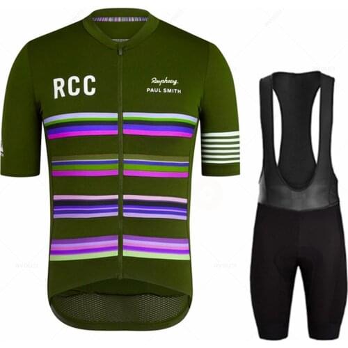 Raphaing Rcc Jersey Set Men Short Sleeve Suit Paul Smith Team Road Bike Riding Uniform Summer Training Wear New Cycling Clothing