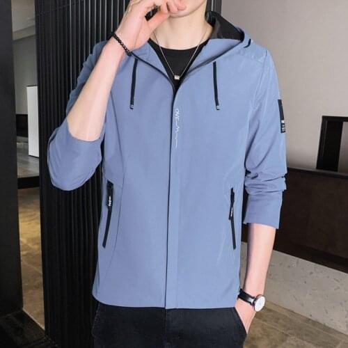 Spring and autumn jacket men youth new tooling hooded cost Korean casual ins loose large size mens autumn top