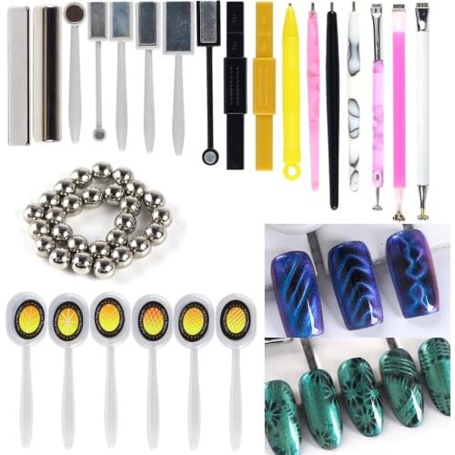 25 Styles Magnet Fr Gel Varnish Nail Tool Cat Eye Magnet Nail Art Stick 3D Multi Line Strip Effect Magnetic Pen Manicure LE1612