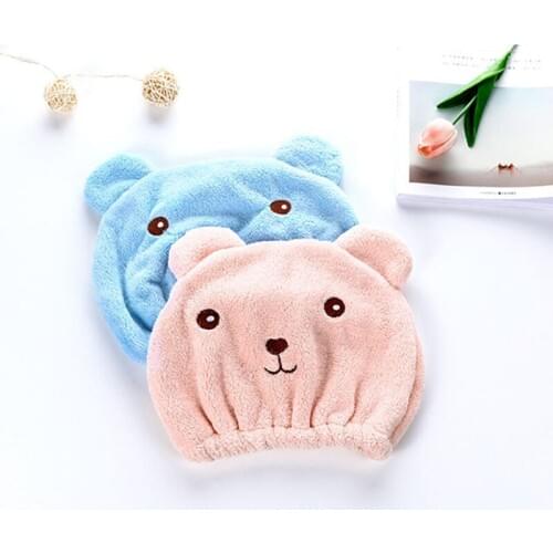 2019 New Cartoon Lovely Hair Wrapped Hat Good Hygroscopicity Quick-Dry Hair Towel Cap Winter Bath Essential