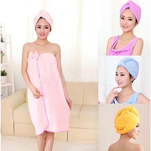 Microfiber Solid Quickly Dry Hair Hat Womens Girls Ladies Cap Bathing Tool Drying Towel Head Wrap Hat