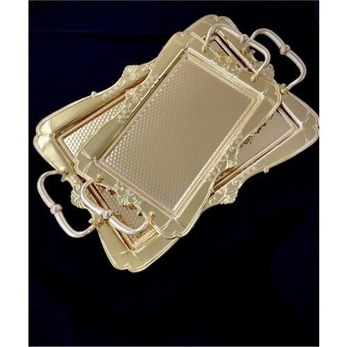 Submersible Gold Nostalgia Pattern Rectangle Tray Set