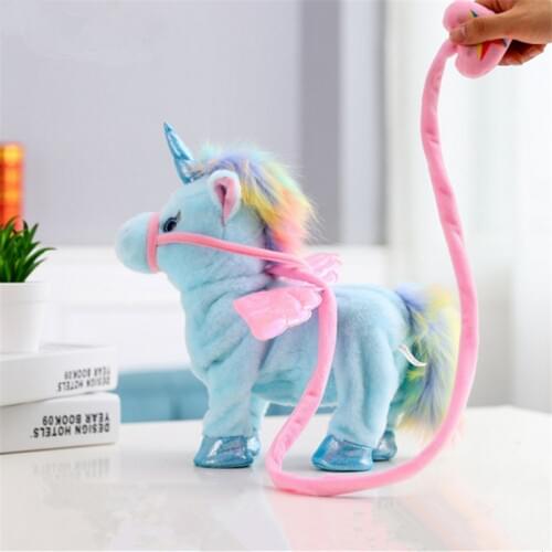 Popular Walking Unicorn Plush Toy soft Stuffed Animal sing song music Twisted ass Horse Cute Kawaii Christmas Gift for Children