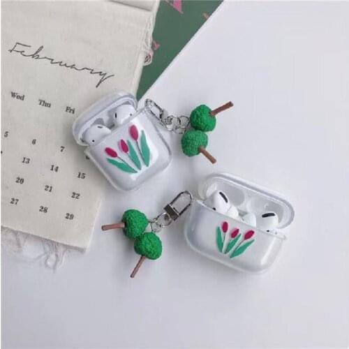 Simple Flower Pattern Case for AirPods 1 2 Wireless Bluetooth Earphone Cover for AirPods Pro Transparent Silicone Soft Shell