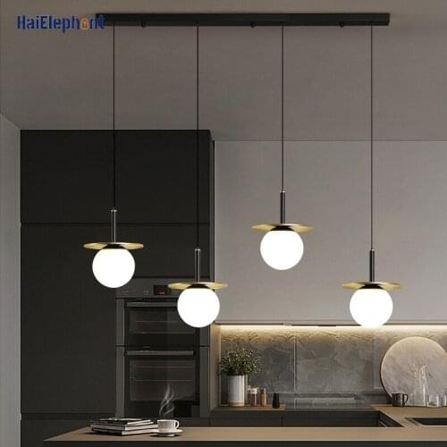 Simple Spherical LED Pendant Lights For Dining Living Room Bedroom Simple Hanging Lamps Iron Acrylic Deco E27 Lighting Fixtures