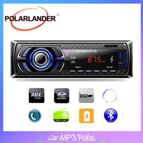 RK-523 Car Stereo Audio MP3 Player Black FM Function 4 speakers DC12V For Automobile Support USB / SD / Card Reader Bluetooth