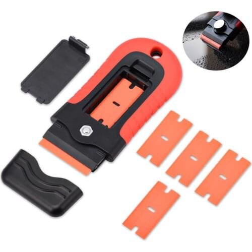 FOSHIO Vinyl Razor Scraper+5pcs Blades for Glass Ceramic Oven Carbon Fiber Film Glue Stickers Remover Vehicle Car Tinting Tool