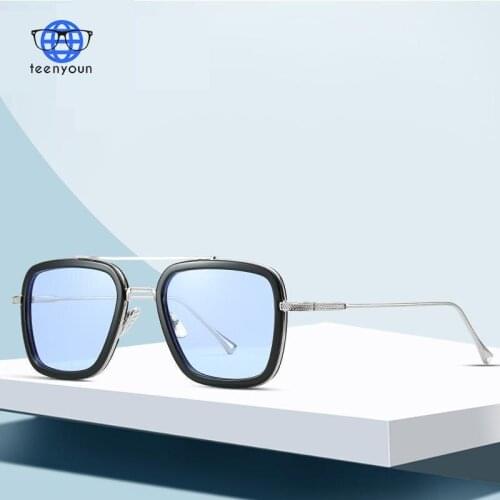 TEENYOUN Oversized Square Sunglasses Women Men Brand Designe Metal Sun Glasses Luxury Eyewear Shades Lunette De Soleil Femme