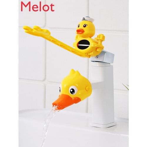 Faucet Sprinkler Childrens Hand Washing Artifact Baby Cartoon Silicone Extension Anti-Splash Head Lengthened Tap Guide Gutter