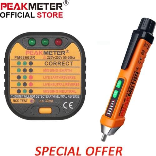 Digital Socket Tester 110v 220V with GFCI RCD and Pen type Non Contact Voltage Tester for Electric electrical Power tester
