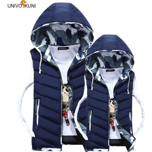UNIVOS KUNI 2019 Warm Vest New Arrival Brand Autumn Winter Couple Slim Fit sleeveless Camouflage Big Size 4XL Q6027