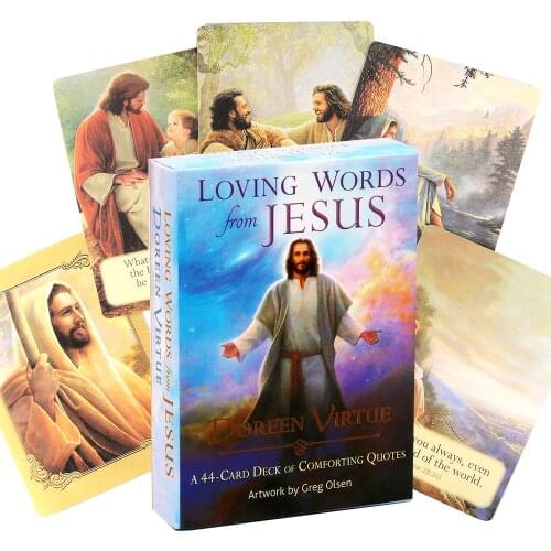 Loving Words From Jesus The Sacred Self-Care Oracle Guidebook Wizards Fin De Siècle Kipper Tarot Table Game Starseed Arcanum