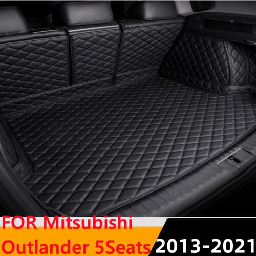 Sinjayer Waterproof Highly Covered Car Trunk Mat Tail Boot Pad Carpet Cover Cargo Liner For Mitsubishi Outlander 5Seats 2013-20