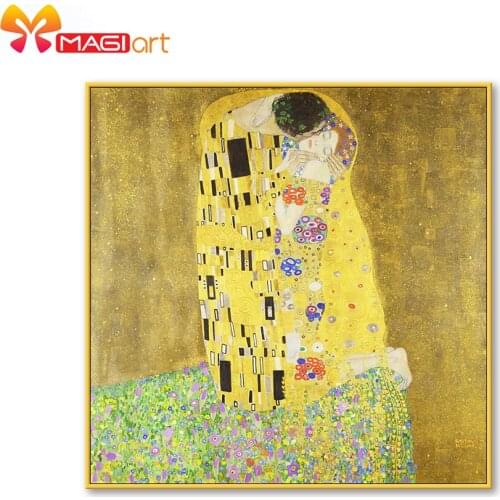 Cross stitch kits Embroidery needlework sets 11CT water soluble canvas patterns 14CT European classical style Kiss -NCMP055