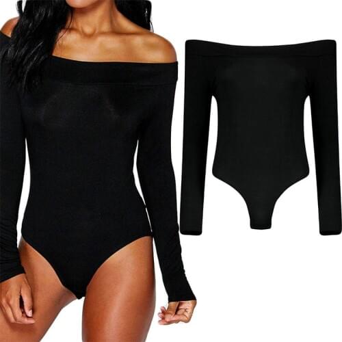 Womens Spring Autumn New Long Sleeve One-piece Briefs Tight Solid Color Camouflage Casual Beach Fashion Trend
