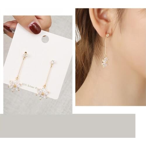 Korean White Shell Crack Flower Petal Drop Earrings For Women 2020 New Cute Sweet Irregular Earrings Trendy Jewelry Gift