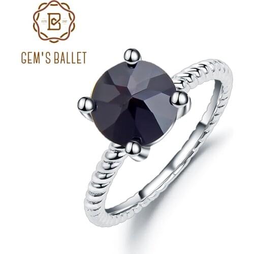 GEMS BALLET 925 Sterling Silver Gemstone Ring Natural Birthstone Infinity Ball Band Ring Stackable Rings For Women Fine Jewelry