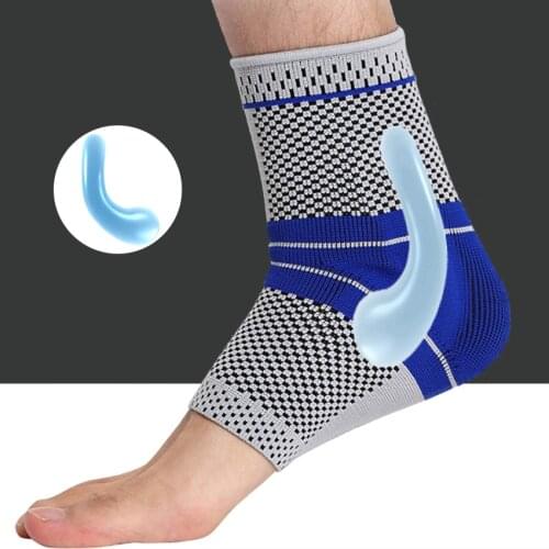 QUESHARK Professional 3D Elastic Silicone Ankle Supports Brace Fitness Compression Anti-sprain Sports Protector Ankle Guards