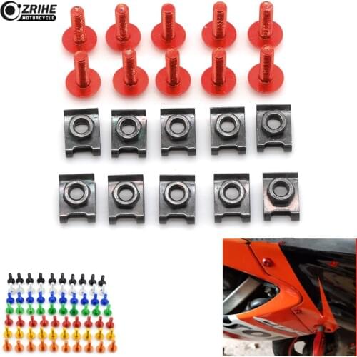 10 pcs 6MM CNC Universal Motorcycle Accessories Fairing body work Bolts Screws FOR Aprilia SHIVER 750 SL1000 Rs50