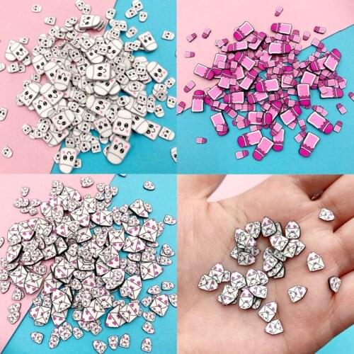 100g Cartoon Pencil Bottle Slices Polymer Hot Clay Sprinkles for Crafts Making DIY Nail Art Decoration Crystal Mud Slime Filler