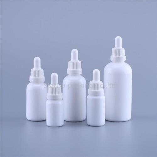 12PCS 5-100ML Essential Oil Portable White Jade Porcelain Bottles With Dropper For Liquid Reagent Pipette Bottle Travel