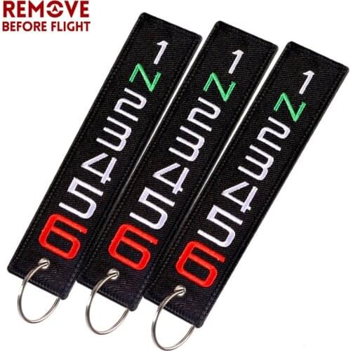 12 PCS/LOT Car Keychain Biker Heartbeat Keyring Embroidery Tag Key Ring for Motorcycle Car Lover Gift Key Chains Keyfob chaveiro