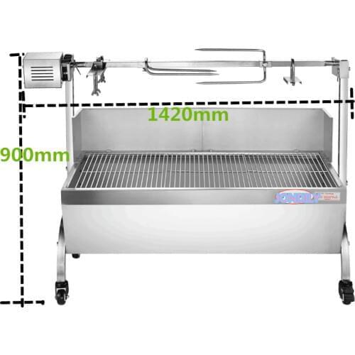 1420mmlength S.steel auto charcoal BBQ roasted whole lamb stove motor charcoal bbq barbecue grill with windsheild