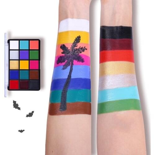 15 Color Face Body Painting Oil Safe Kids Flash Tattoo Painting Art Christmas Halloween Party Makeup Fancy Dress Beauty Palette