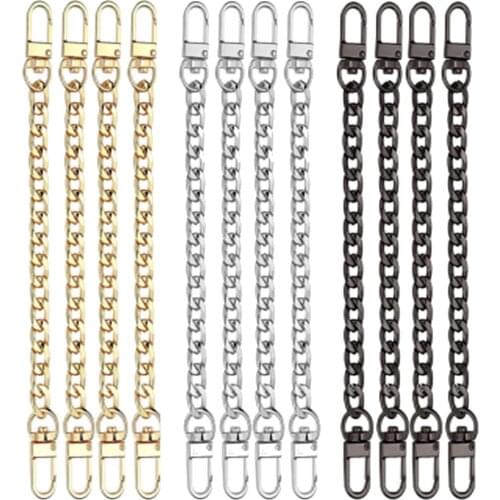 4 Pieces Purse Chain Strap 7.9 Inch DIY Flat Chain Strap Purse Strap Extender Handle Bag Accessories Charms Decoration