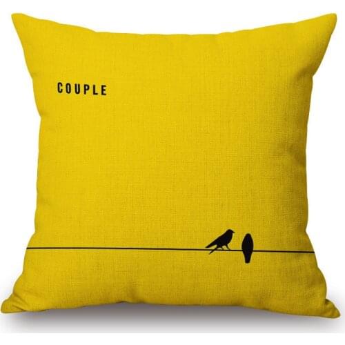 45x45cm Yellow Geometric Simple Cushion Covers Cotton Linen Square throw Pillow Cases Sofa Car Home Decoration