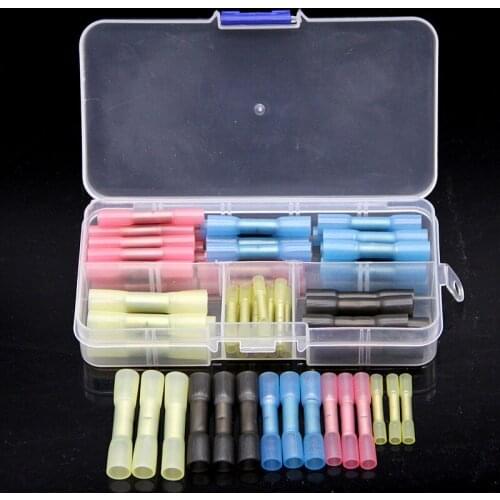 70X Waterproof Heat Shrink Butt Terminal Wire Connectors Electrical Wire Splice Cable Crimp Terminals Connectors AWG 26-10 Kit