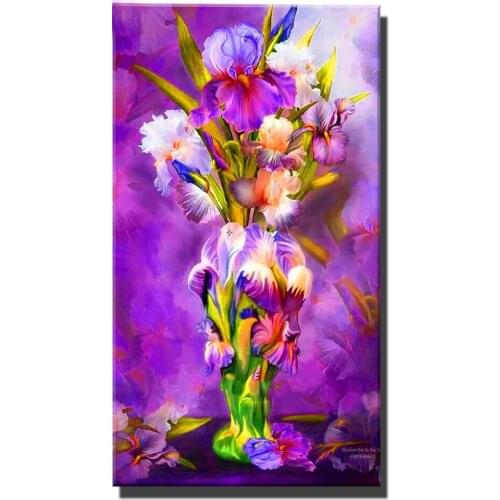 Fantasy purple irises diamond embroidery Sale flowers Diamond Painting Square Round drill Cross Stitch Still Life Large EE2012
