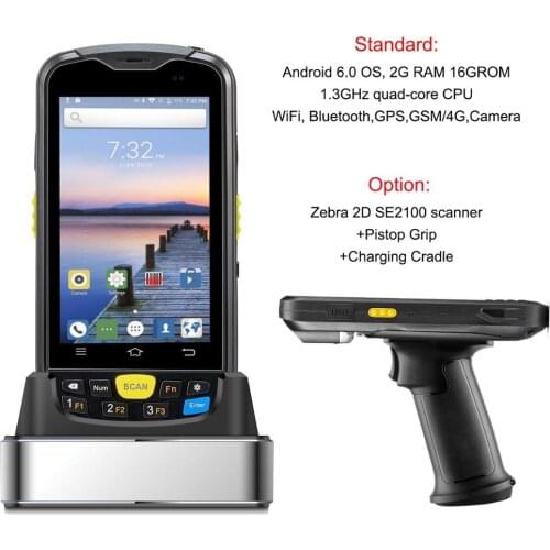 Android 6.0 Rugged PDA 4G Handheld POS Terminal 1D 2D NFC RFID Reader Wireless Barcode Scanner Wifi Bluetooth GPS Data collector