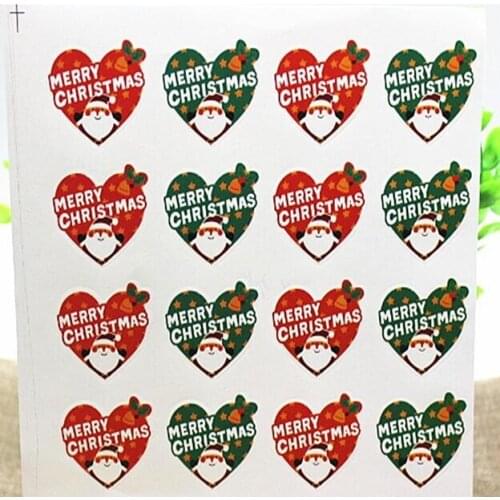 Free shipping 800PCS Decoration Christmas Stickers Cartoon santa bow Labels For Kids Gift Adhesive Tag Stationery