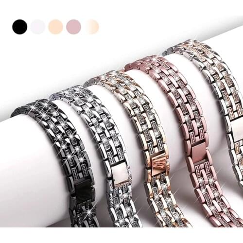 Luxury diamond Bracelet Stainless Steel band for apple watch series 1 2 3 42mm 38mm Bracelet strap for iwatch 6 SE 5 4 40mm 44mm